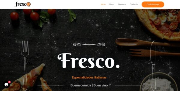 Página para restaurante italiano
